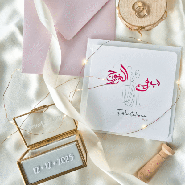 Carte mariage - Félicitations mariage - calligraphie arabe